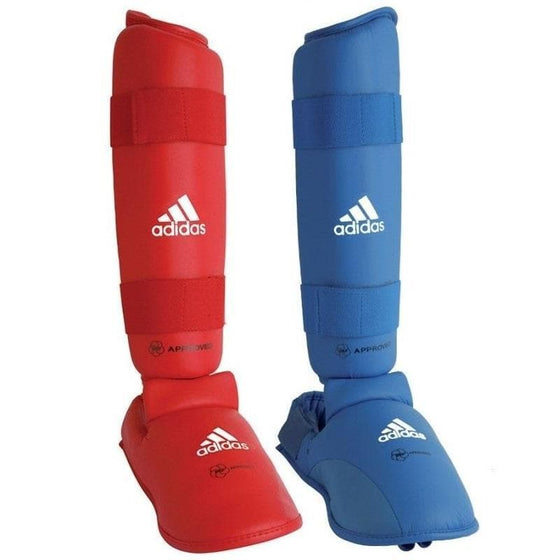 Espinillera Karate ADIDAS KUMITE con empeine Homologada WKF