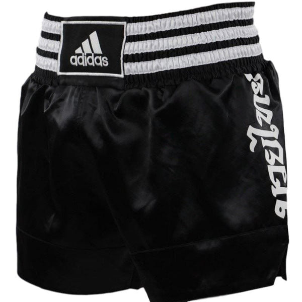 Short ADIDAS Thai Boxing negro blanco Solo Artes Marciales