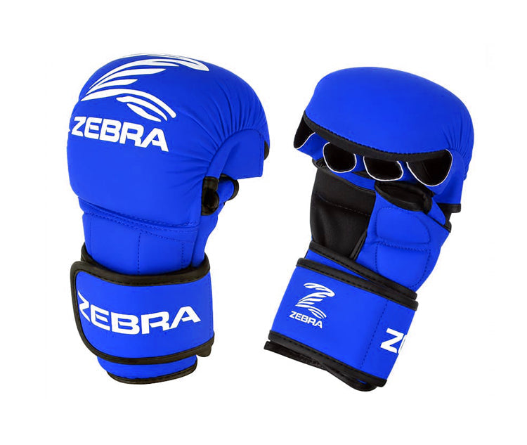 GUANTES MMA ZEBRA SPARRING PU AZUL