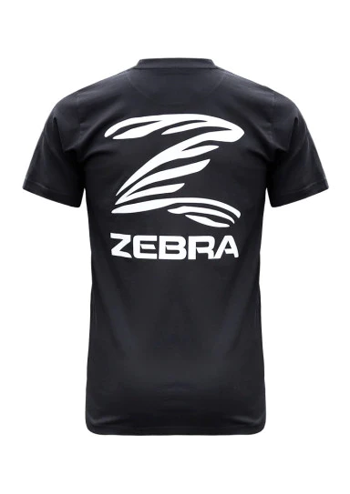 CAMISETA ZEBRA MANGA CORTA NEGRA