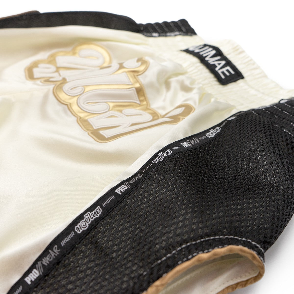 SHORTS MUAY THAI PROWEAR BLANCO/ORO