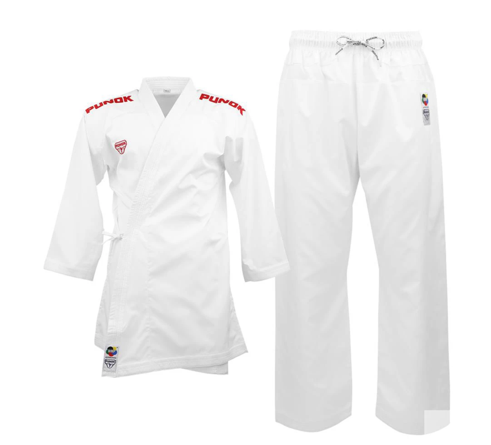 Karategi KUMITE PUNOK BLITZ II 2 CHAQUETAS LOGO AZUL + LOGO ROJO PUNOK