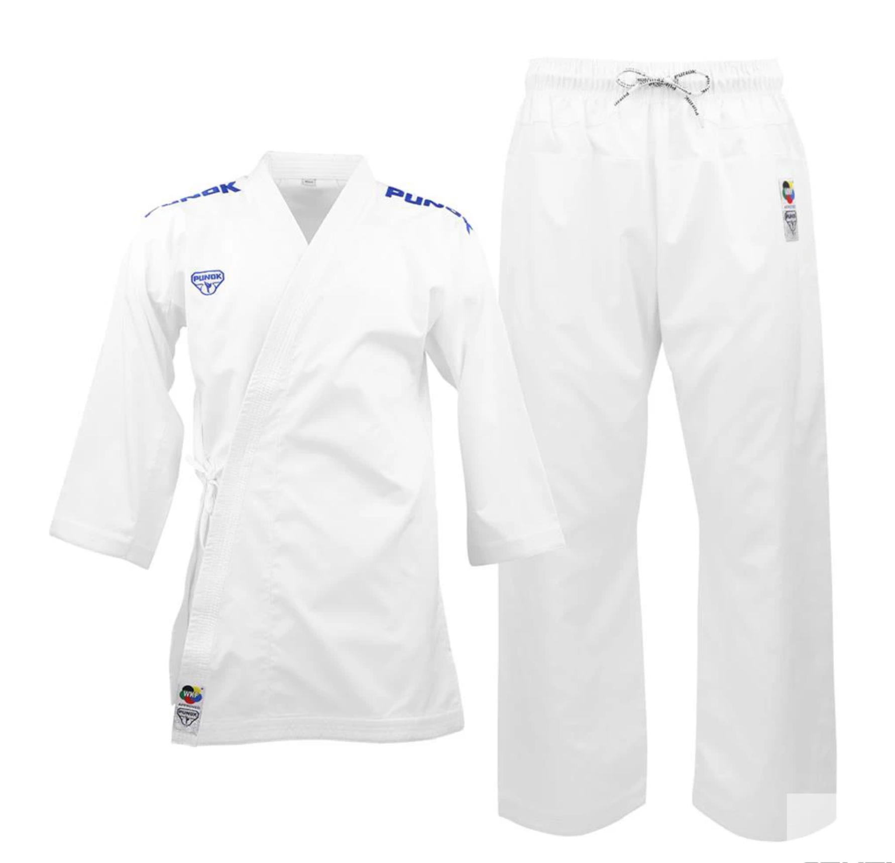 Karategi KUMITE PUNOK BLITZ II 2 CHAQUETAS LOGO AZUL + LOGO ROJO PUNOK