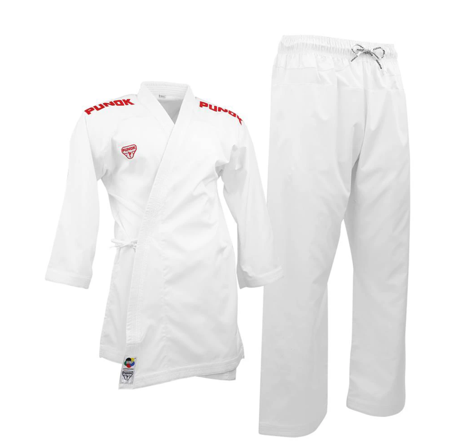 Karategi KUMITE PUNOK BLITZ II 2 CHAQUETAS LOGO AZUL + LOGO ROJO PUNOK