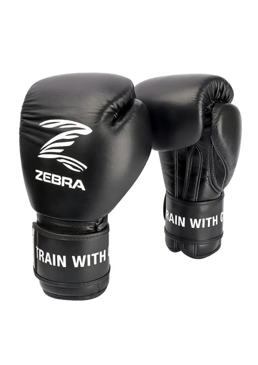 GUANTES BOXEO ZEBRA SIGNATURE PRO VELCRO NEGRO