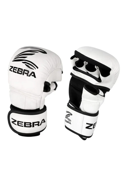 GUANTES MMA ZEBRA SPARRING PU BLANCO🥊