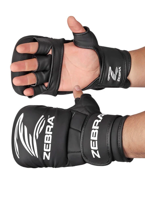 GUANTES MMA ZEBRA SPARRING PU NEGRO