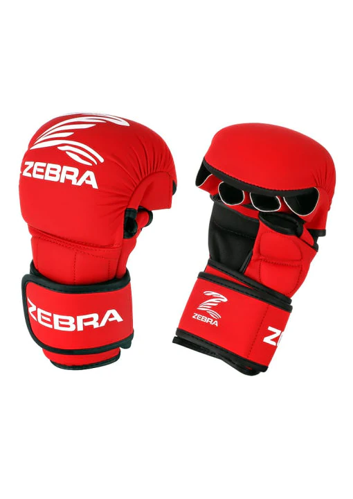 GUANTES MMA ZEBRA SPARRING PU ROJO