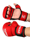 GUANTES MMA ZEBRA SPARRING PU ROJO🥊