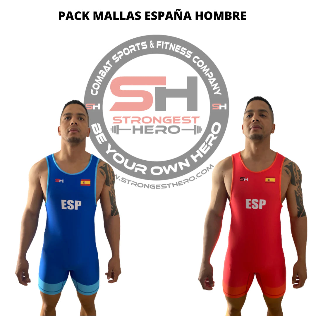 PACK MALLAS DE LUCHA MASCULINAS STRONGEST HERO ESPAÑA