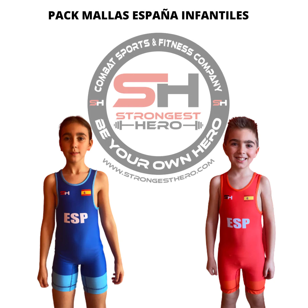 PACK MALLAS DE LUCHA INFANTILES STRONGEST HERO ESPAÑA