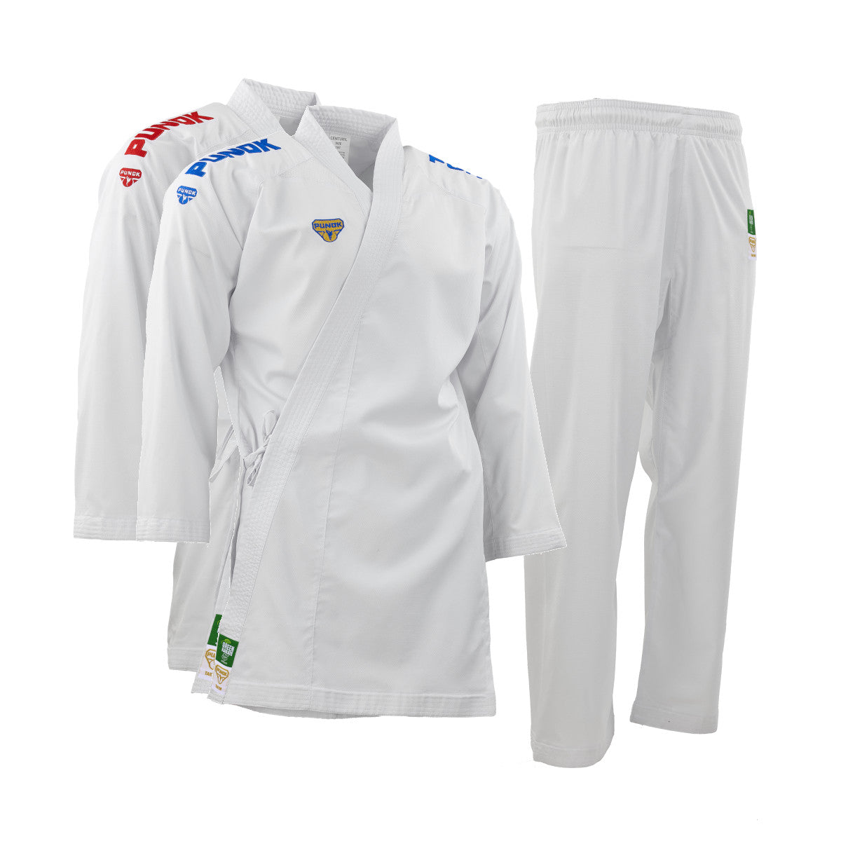 Pack Karategi Kumite Takyon 2 Chaquetas Logo Azul + Logo Rojo PUNOK
