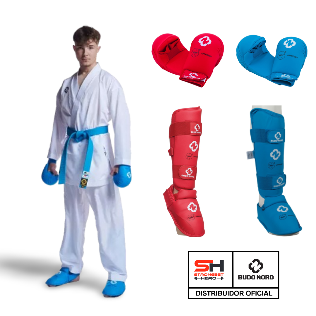 PACK KARATEGI KUMITE ICHIBAN WKF BUDO-NORD + PROTECCIONES (PETO NO INCLUIDO)