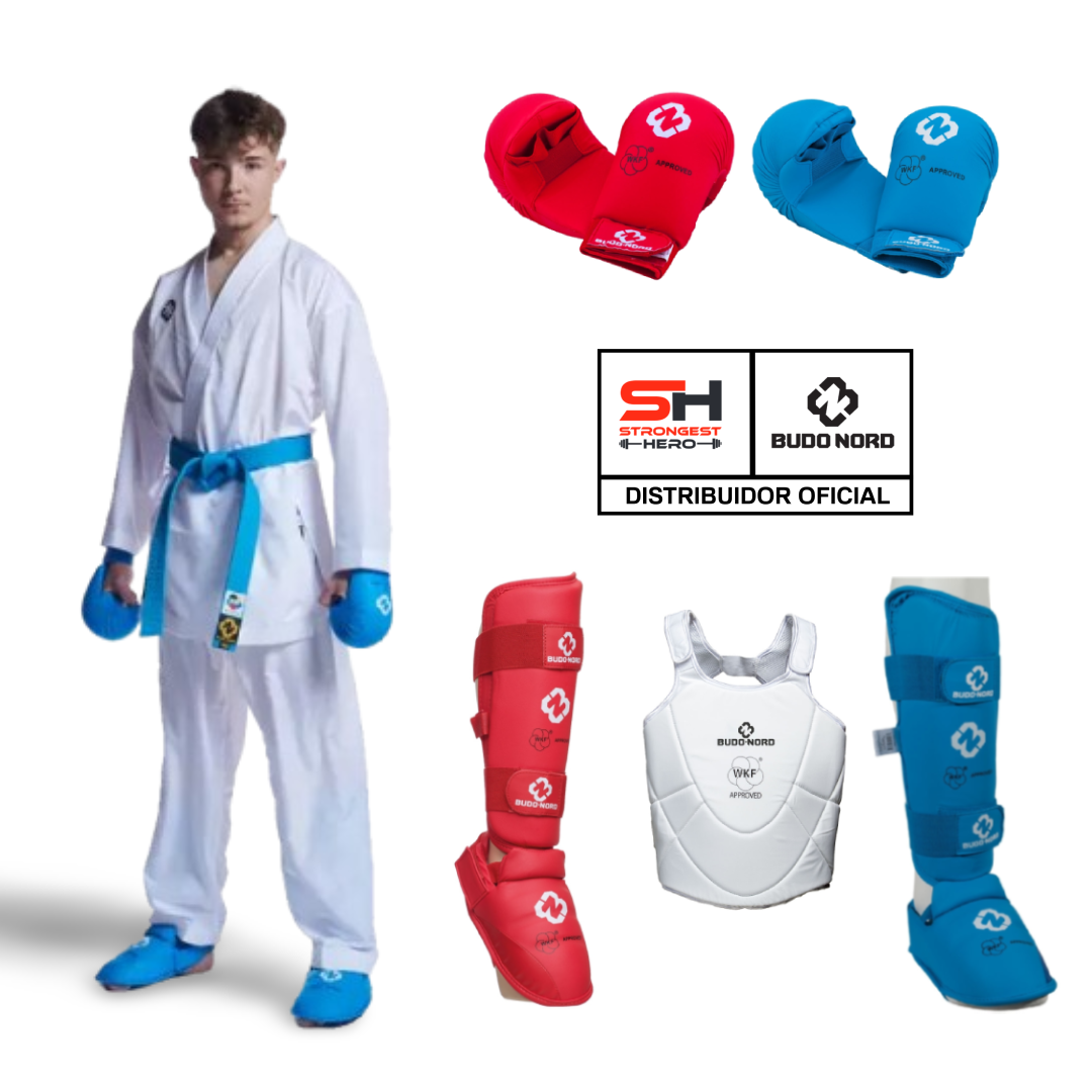 PACK KARATEGI KUMITE ICHIBAN WKF BUDO-NORD + PROTECCIONES (PETO INCLUIDO)
