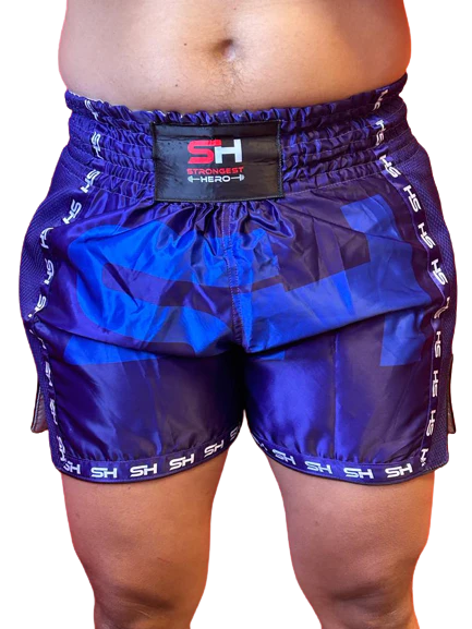 SHORT MUAY THAI "FIGHTER" AZUL STRONGEST HERO