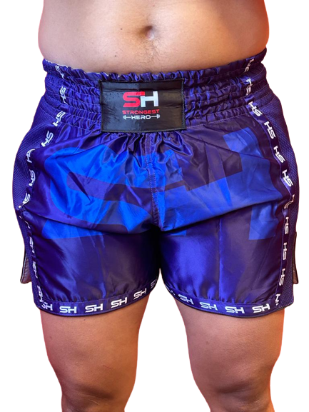 SHORT MUAY THAI "FIGHTER" AZUL STRONGEST HERO