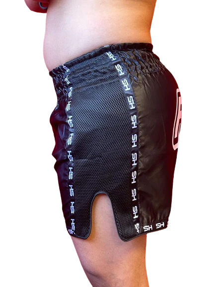 SHORT MUAY THAI "FIGHTER" NEGRO STRONGEST HERO