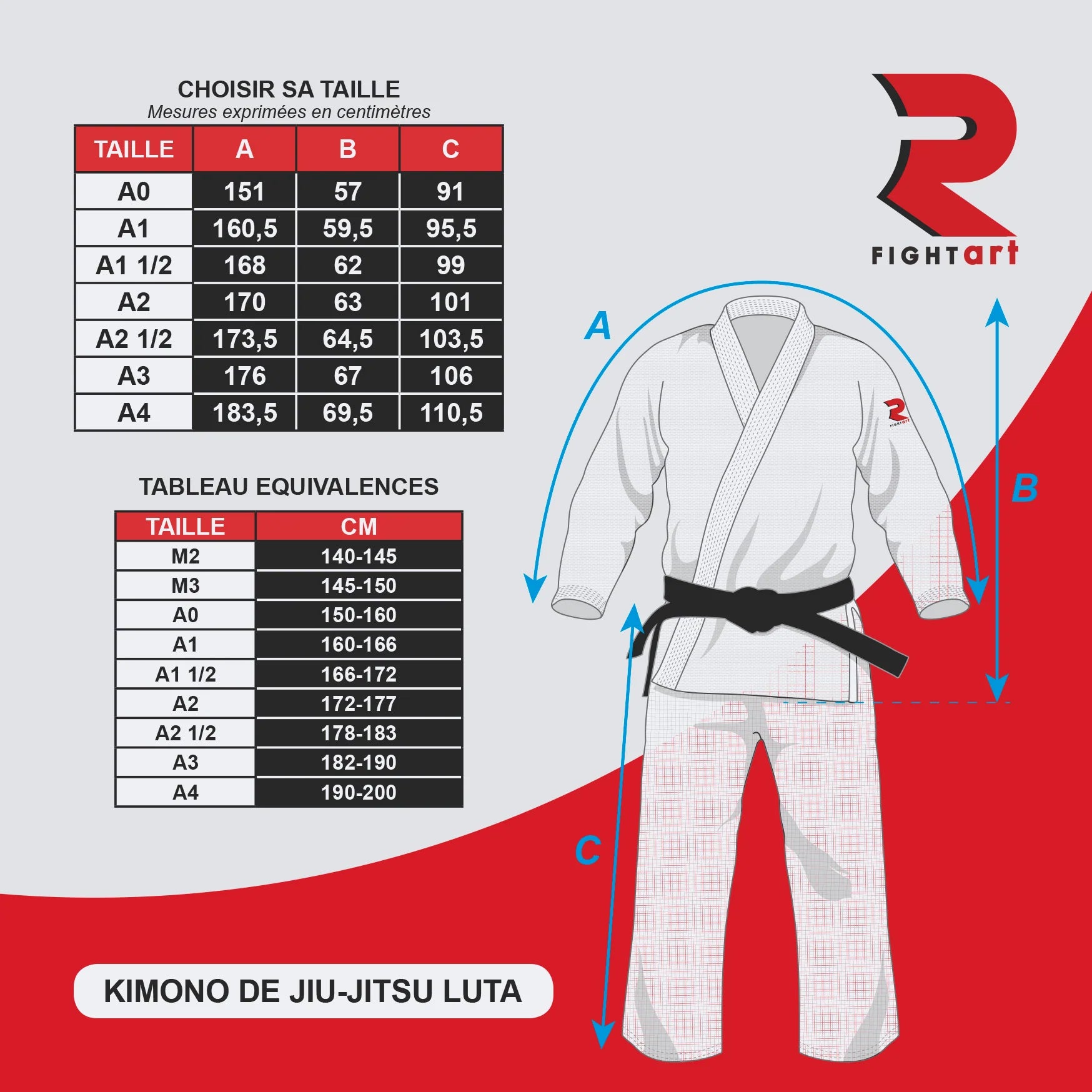 Kimono BJJ LUTA Blanco FIGHT ART