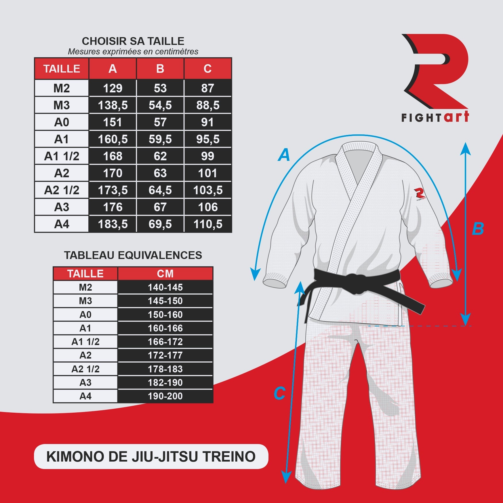 GI BJJ AZUL "TREINO" 340GR FIGHT ART (ENTRENAMIENTO)