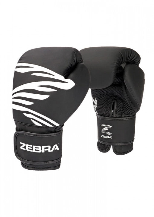 GUANTES BOXEO ZEBRA FITNESS PU NEGRO
