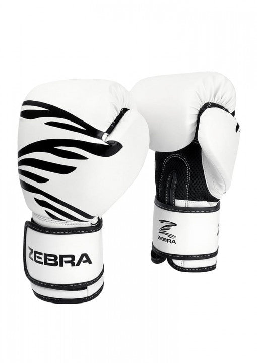 GUANTES BOXEO ZEBRA FITNESS, PU BLANCO