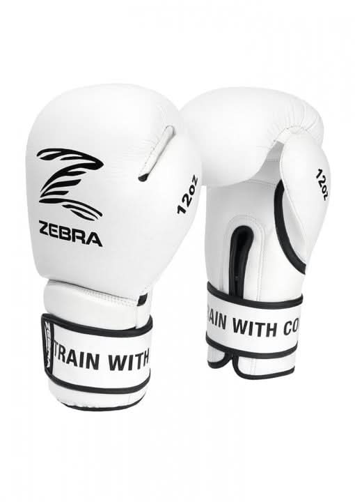 GUANTE BOXEO ZEBRA PERFORMANCE, CUERO BLANCO