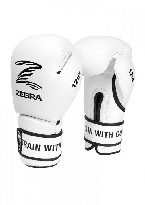 Guantes Boxeo ZEBRA Performance Piel  Blanco 🥊