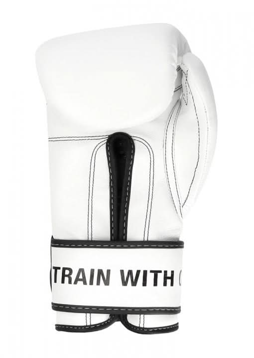 GUANTES BOXEO ZEBRA PRO SIGNATURE VELCRO, CUERO BLANCO