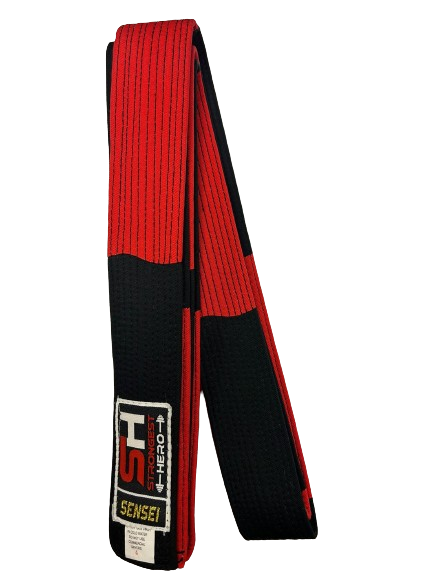 CINTURON SH NEGRO/ROJO SENSEI (CALIDAD PREMIUM)