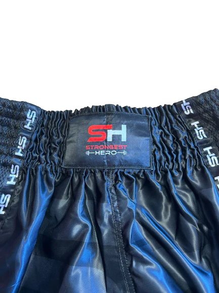 SHORT MUAY THAI "FIGHTER" NEGRO STRONGEST HERO