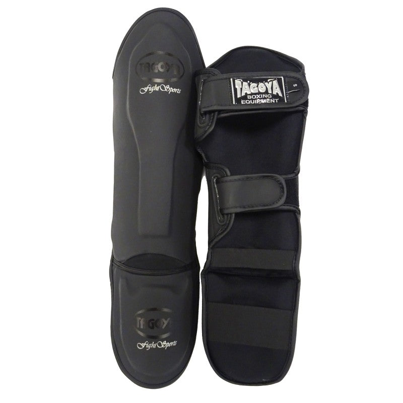 Espinilleras Fight negras con empeine