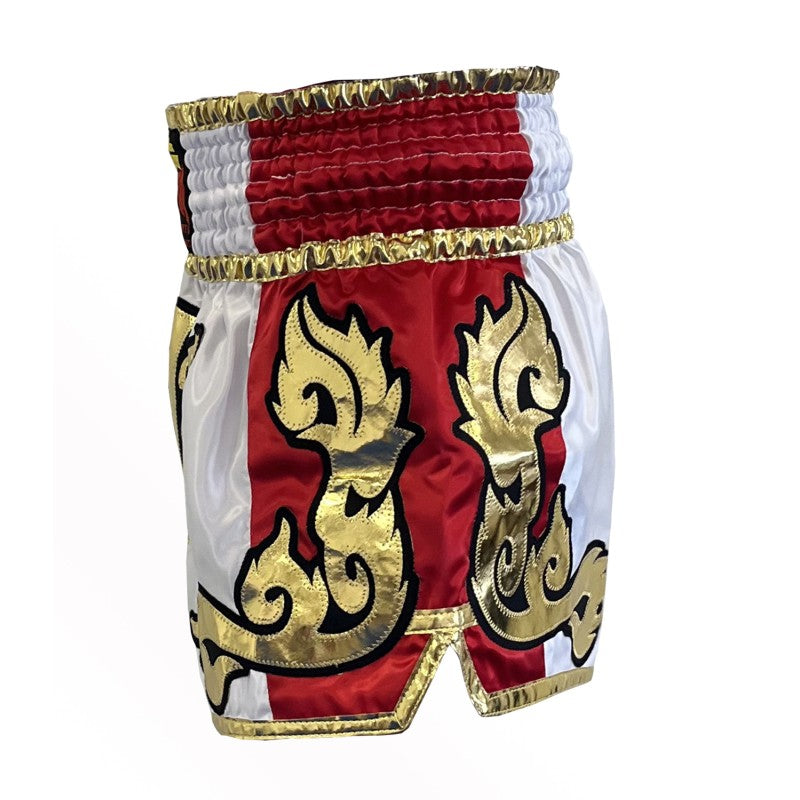 Pantalón Muay Thai Boxing Blanco de satén
