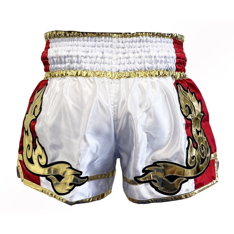 Pantalón Muay Thai Boxing Blanco de satén