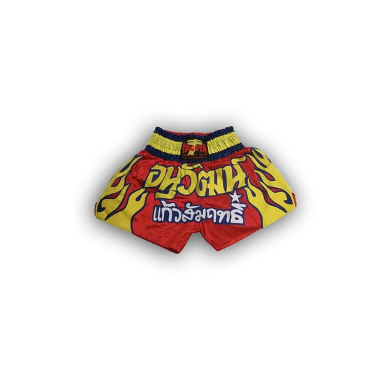 Pantalón Muay Thai De Satén Rojo/Amarillo