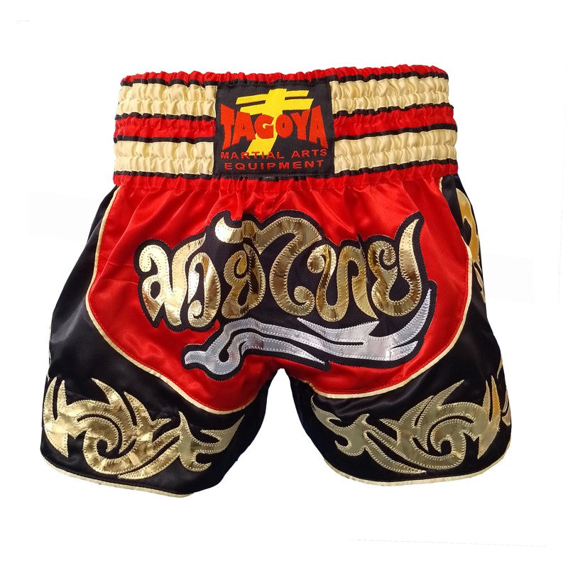 Pantalón Muay Thai Boxing Negro-rojo