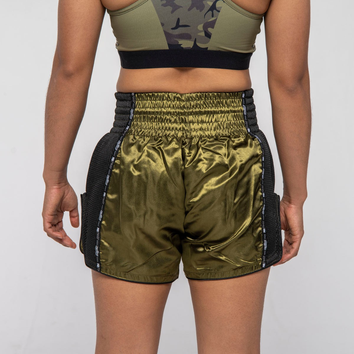 SHORTS MUAY THAI PROWEAR KHAKI/ROJO
