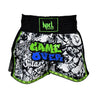 SHORTS MUAY THAI "GAME OVER" NEGRO/VERDE NKL