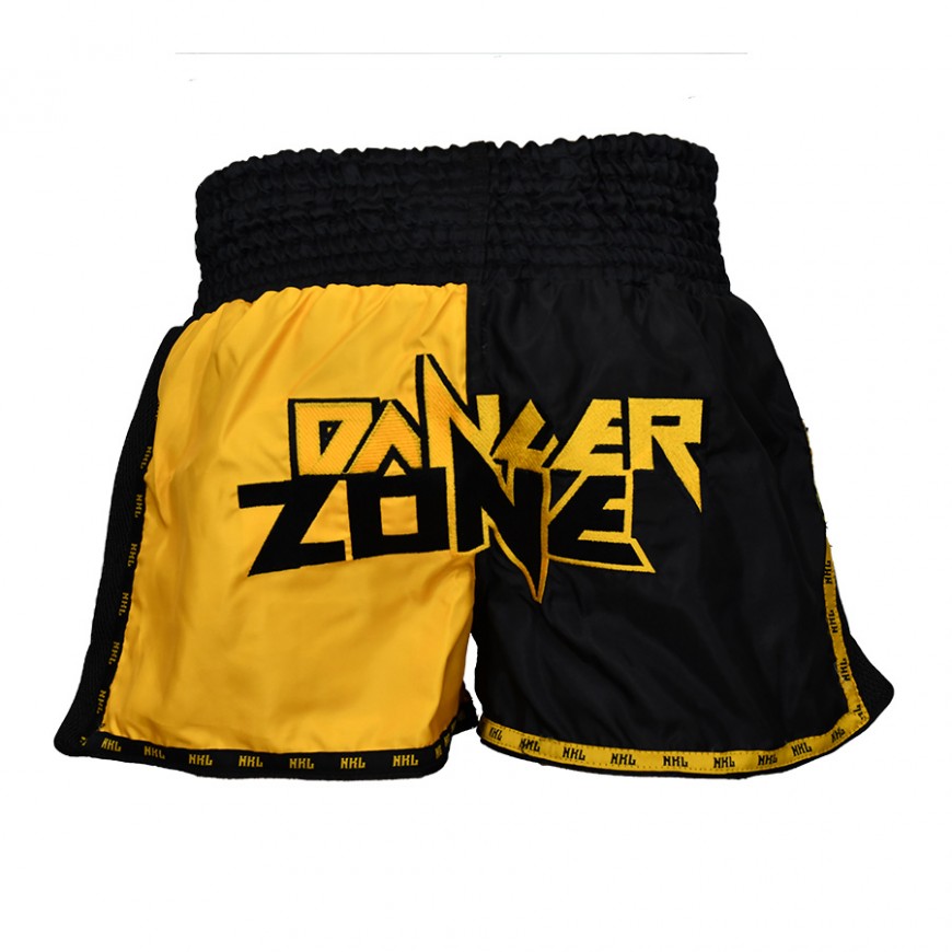 SHORTS MUAY THAI "PANTHER" NEGRO/AMARILLO NKL