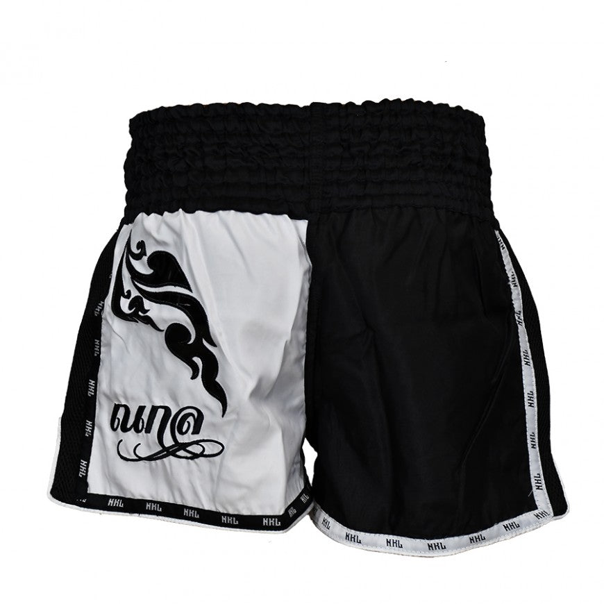 SHORTS MUAY THAI "SAMURAI" NEGRO/BLANCO NKL