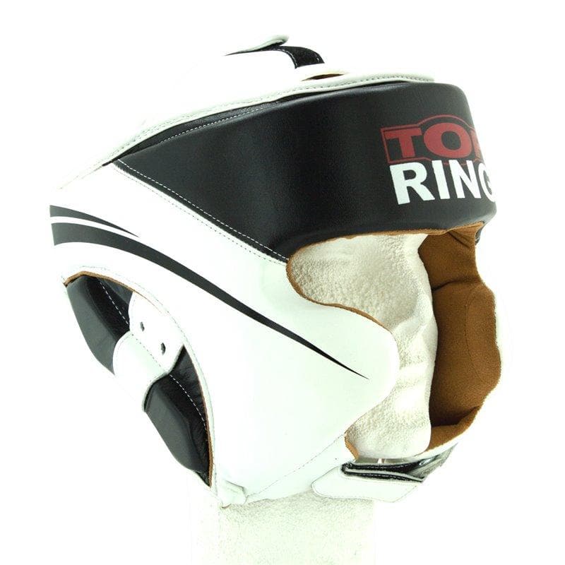 Casco Boxeo de Piel TOP-RING Negro y Blanco