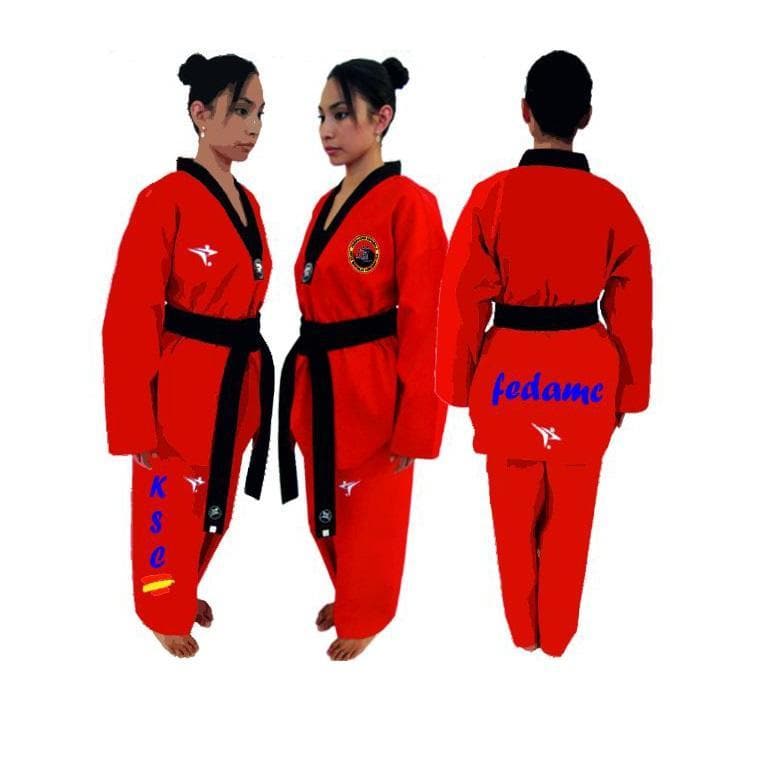 Dobok Taekwondo Protec Semi-Contact Oficial FEDAMC ROJO