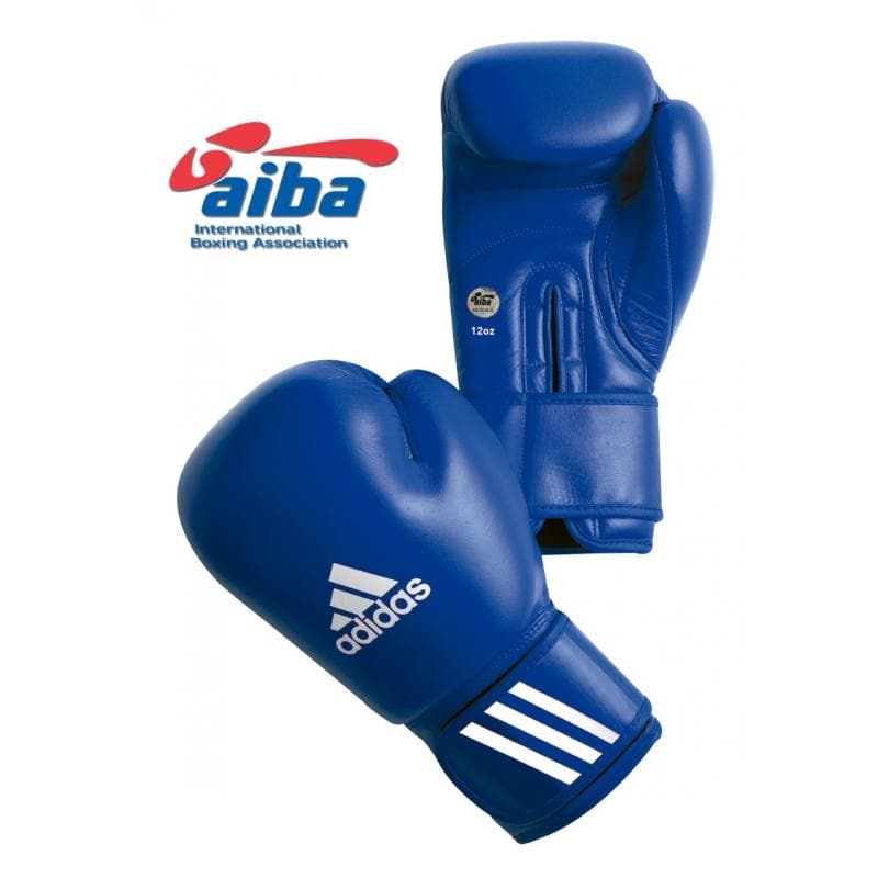 Luvas de boxe azuis Adidas aprovadas pela AIBA
