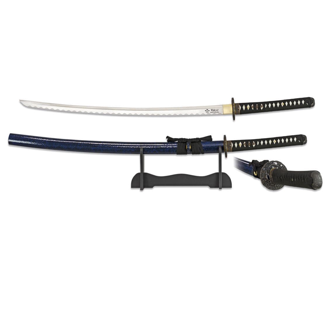 Katana Azul lacada Asano con Peana