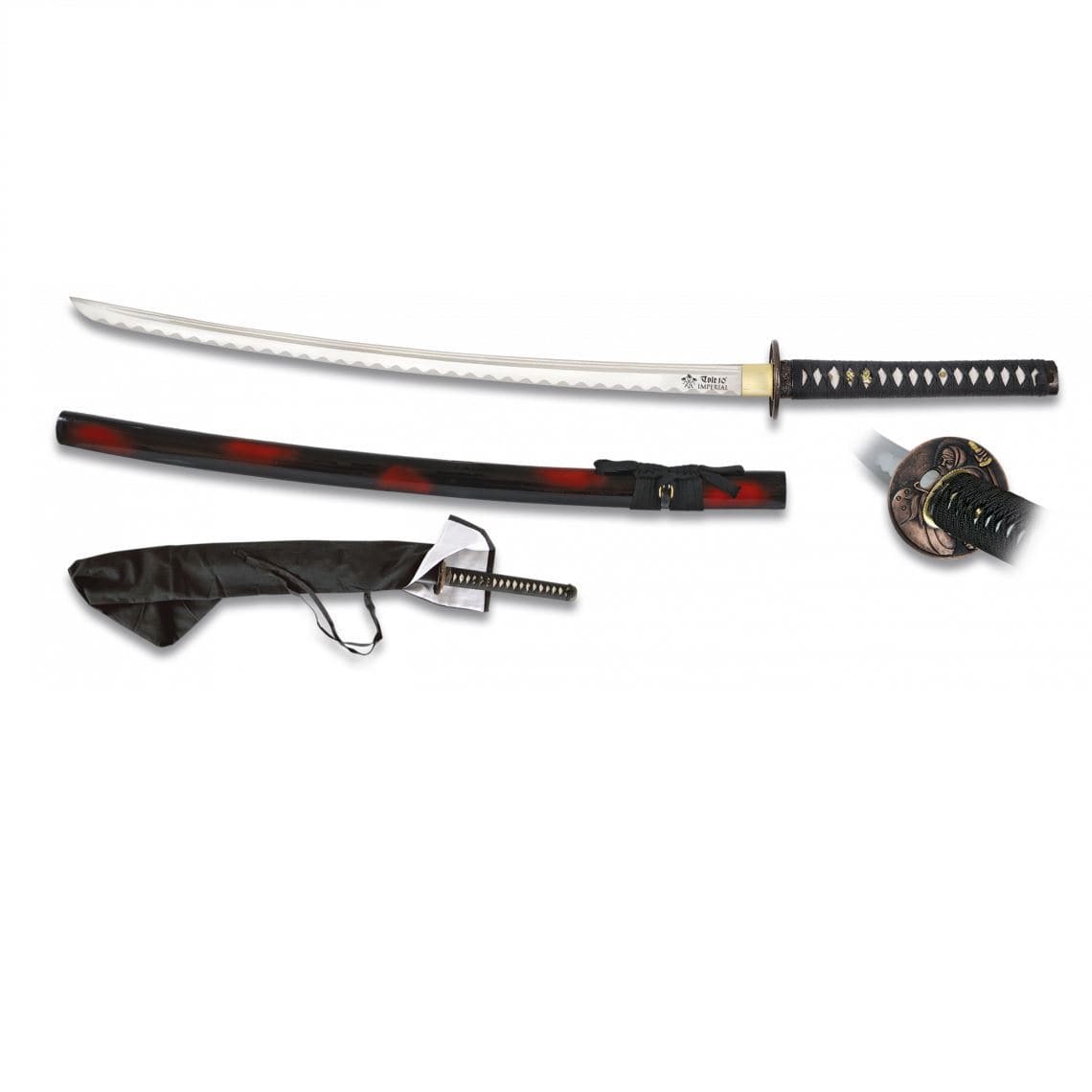Katana Red/Black Samurai TOLE10 Acero Templado
