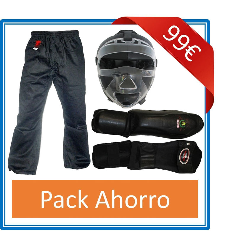 Pack KRAV MAGA Pantalón+Casco+Espinilleras