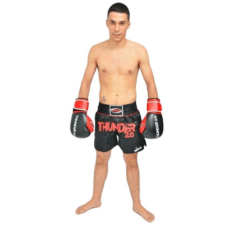 SHORT de Saten  THUNDER 2.0  Negro y Rojo