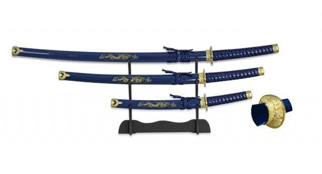 Set de 3  Katanas Blue Kyoto