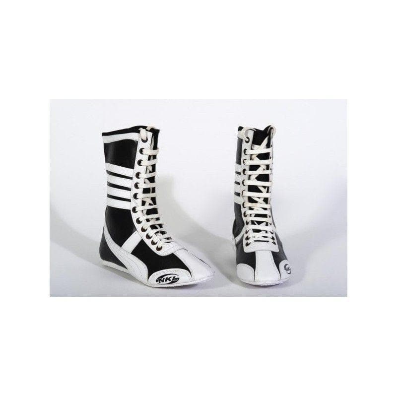 Bota de Boxeo NKL en cuero blanco y negro