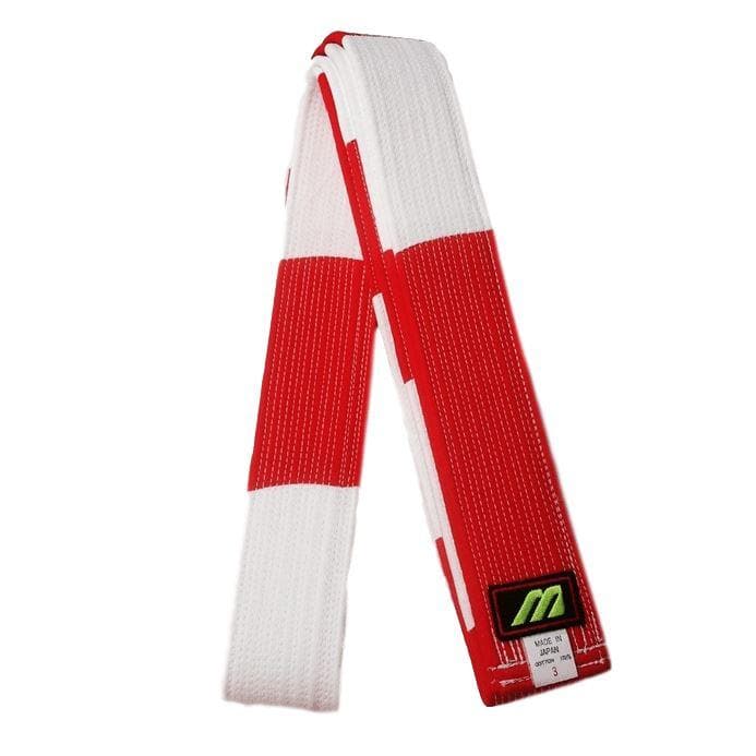 Cinturón de Judo MIZUNO Judo rojo-blanco de 6º Dan