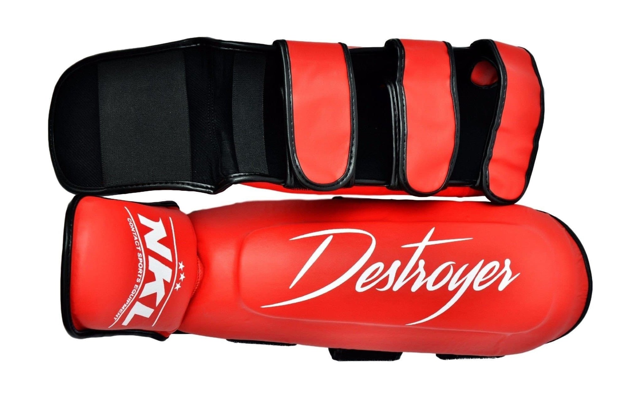 Espinilleras - Espinillera Con Empeine Kick Boxing DESTROYER Piel De Bufalo
